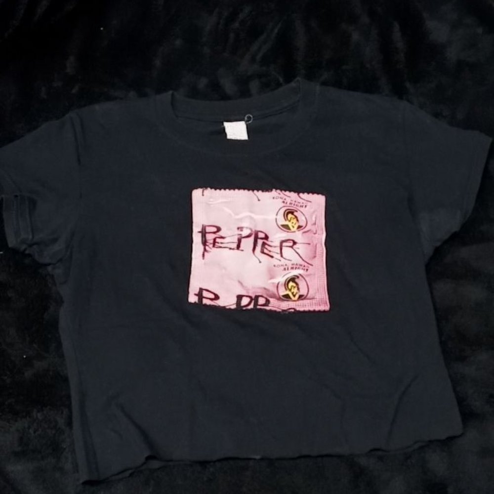 Hawaiian cropped band shirt